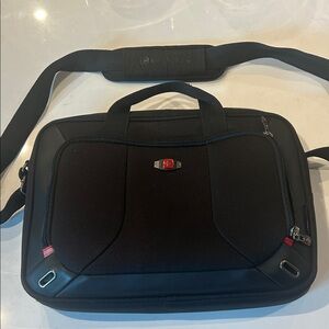 Wenger Black and Red Laptop Shoulder Bag 17 inches by 14 inches- Work School bag